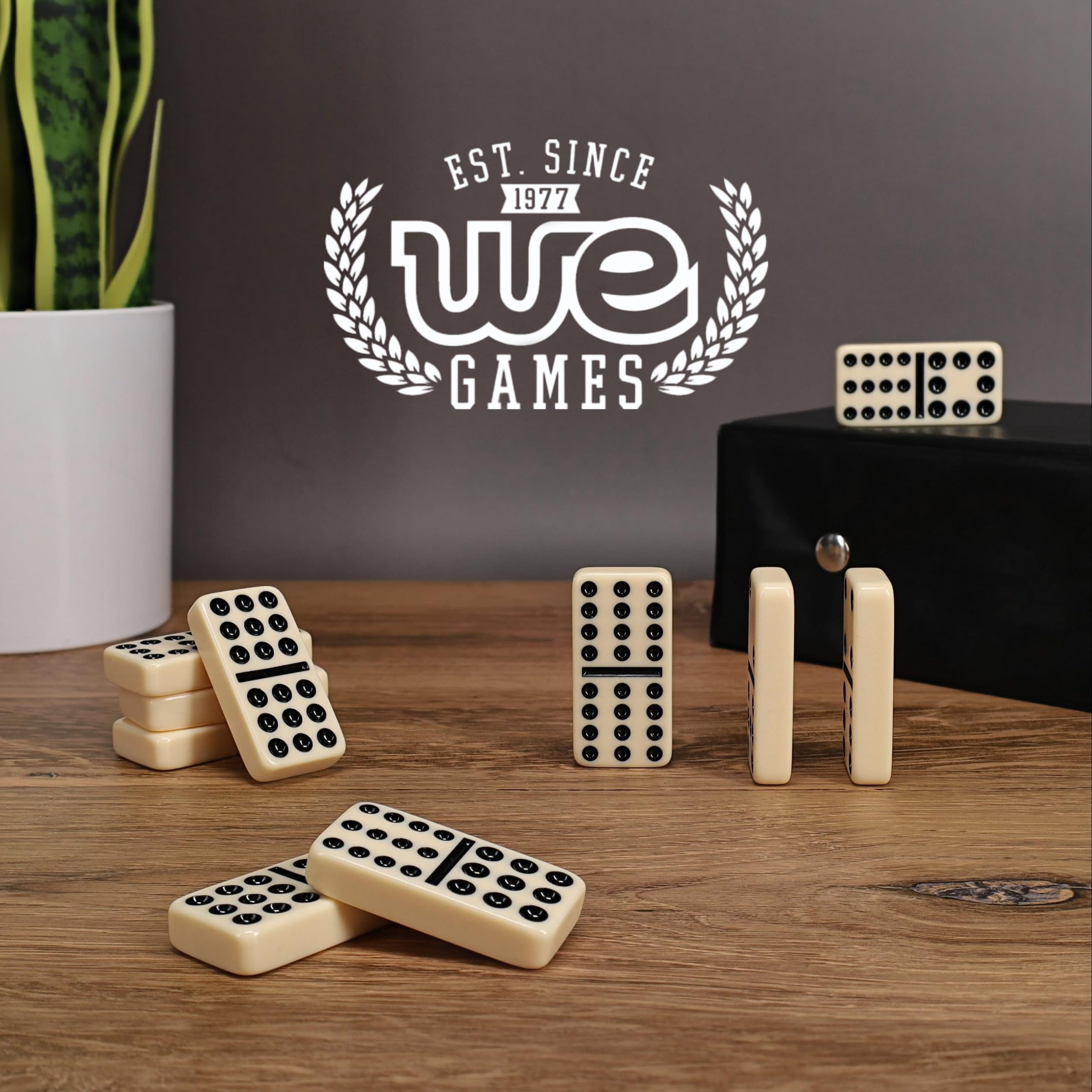 WE Games Double Twelve Dominoes Set - 91 Dominoes in Retro Travel